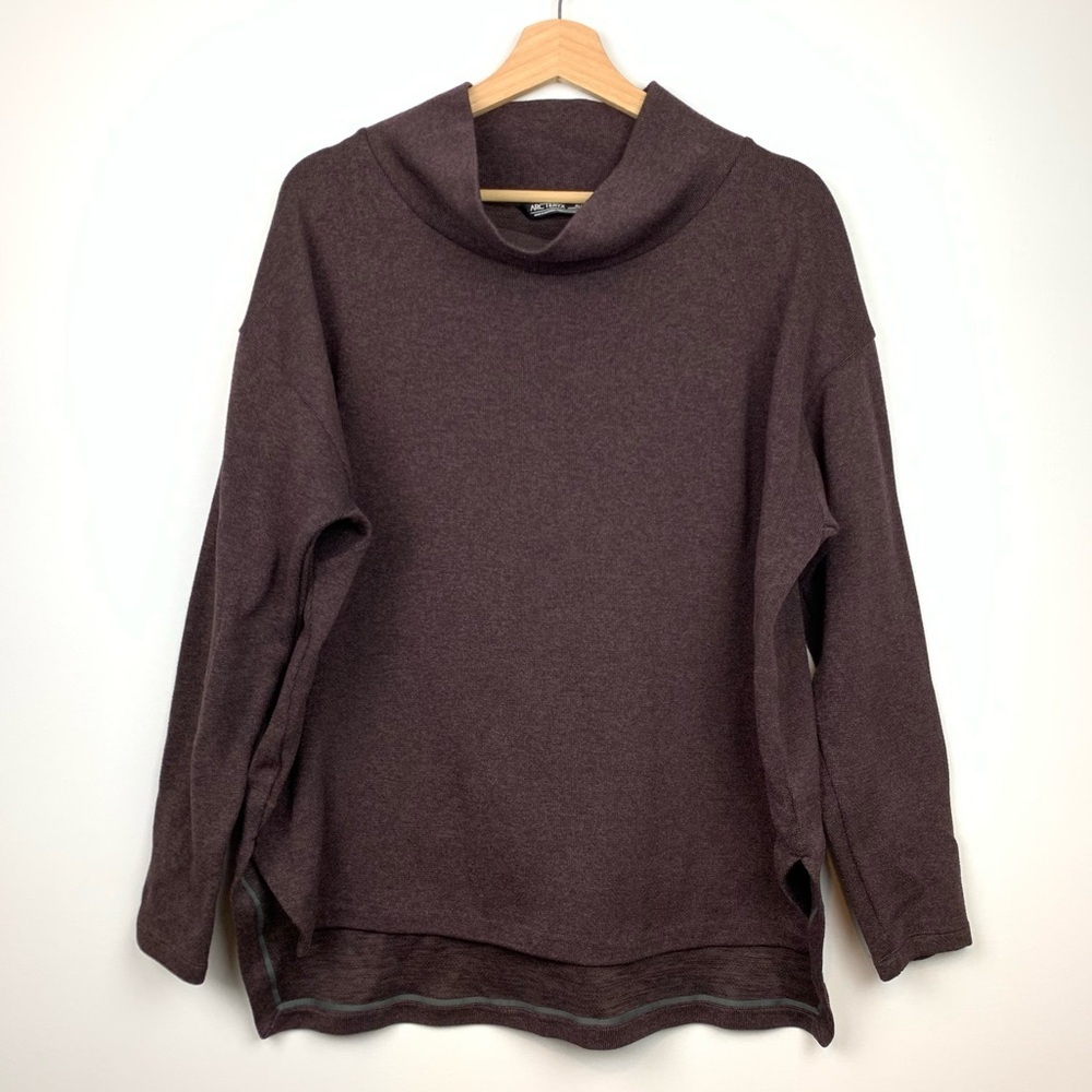 Arcteryx Estella Sweater Pullover Plum Sweater Sz XL Mock Neck Outdoor Gorpcore